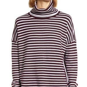 french Connection BNWT Cowl Stripe Ribbed Sweater